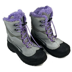 Columbia Bugaboot Plus IV Omni-Heat Boot Girl's Size 6 Gray Purple BY5954-036